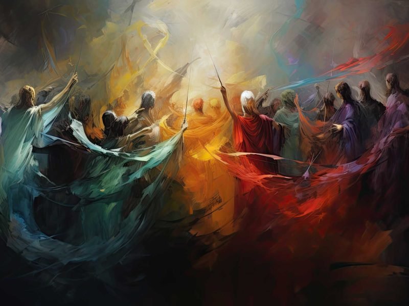 Worshippers painting